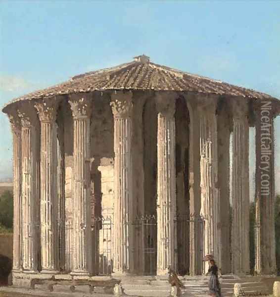 Tempio di Vesta, Roma Oil Painting - Antonietta Brandeis