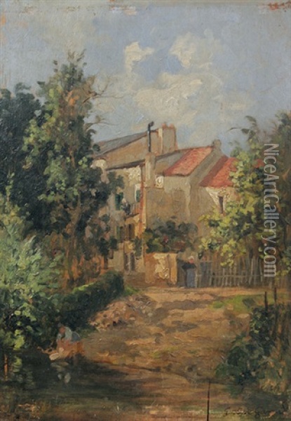 Haus Mit Garten Oil Painting - Gustave Cesaire Garaud