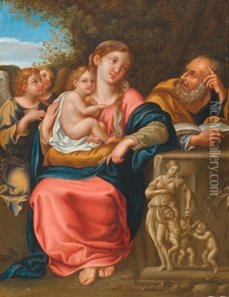Heilige Familie Bei Der Rast Auf Der Flucht Nach Agypten Oil Painting - Francesco Albani
