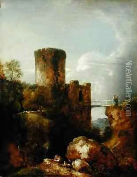 Conway Castle Oil Painting - Sir George Howland Beaumont