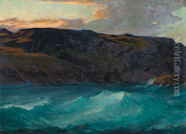 Headlands And Choppy Sea Oil Painting - Paul Dougherty