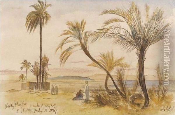 Wady Halfen, Egypt Oil Painting - Edward Lear