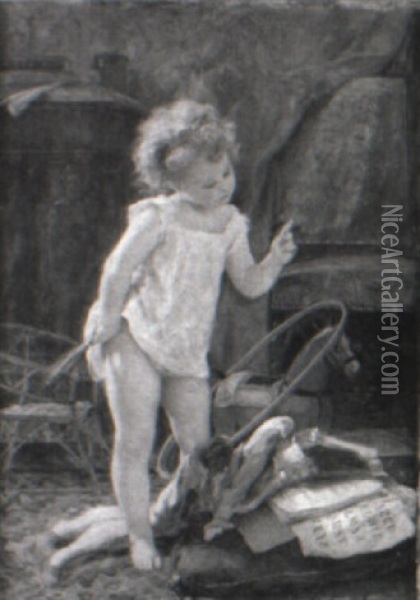 Playtime Oil Painting - Timoleon Marie Lobrichon