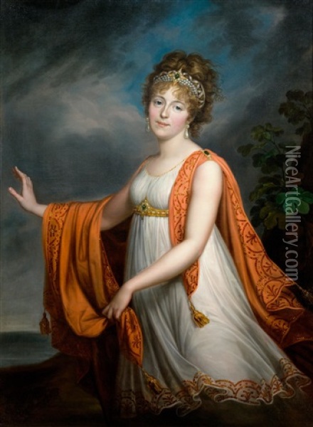 Dorothea Princess Of Lieven Oil Painting - Franz Gerhard von Kuegelgen