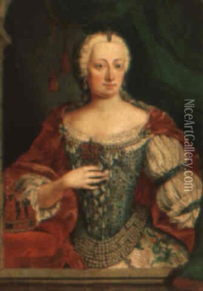 Portrait Of Empress Maria Theresia Of Austria Oil Painting - Martin (Martinus I) Mytens