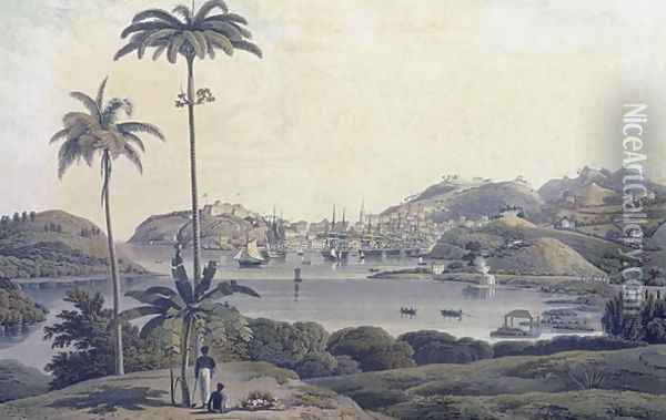 A View of the Town of St. George on the Island of Grenada, taken from the Belmont Estate, engraved by William Daniell (1769-1837), c.1810 Oil Painting - Wilson, Lieutenant-Colonel J.