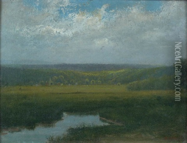 Scenic Overlook Landscape Oil Painting - George Harvey