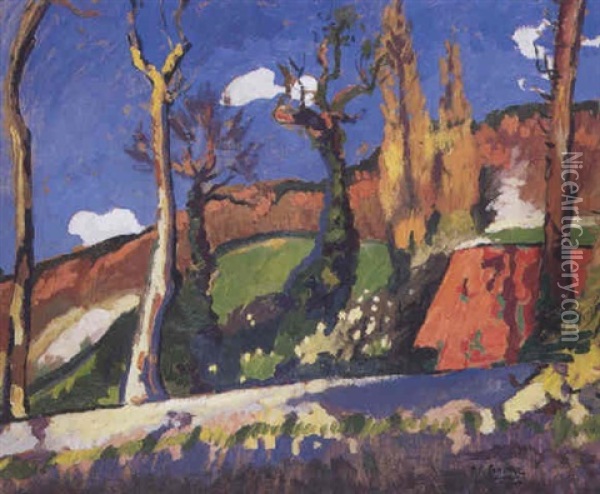 Paysage, Chemin A Honfleur Oil Painting - Paul Elie Gernez