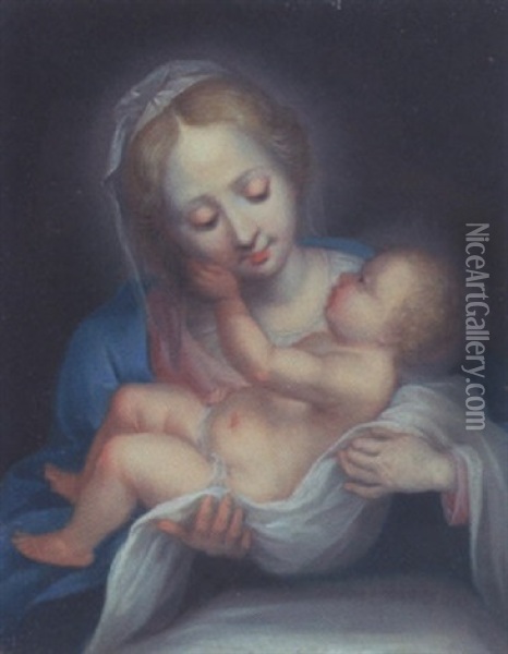 Madonna Og Barnet Oil Painting - Anton Raphael Mengs