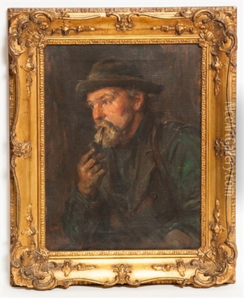 The Pipe Smoker Oil Painting - William Pratt