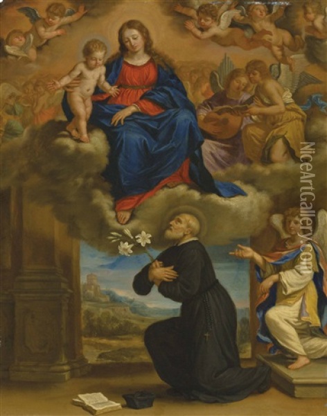 The Vision Of Saint Filippo Neri Oil Painting - Benedetto Gennari the Younger