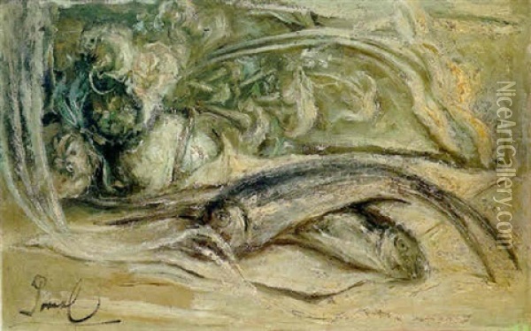 Peces Oil Painting - Fidelio Ponce De Leon