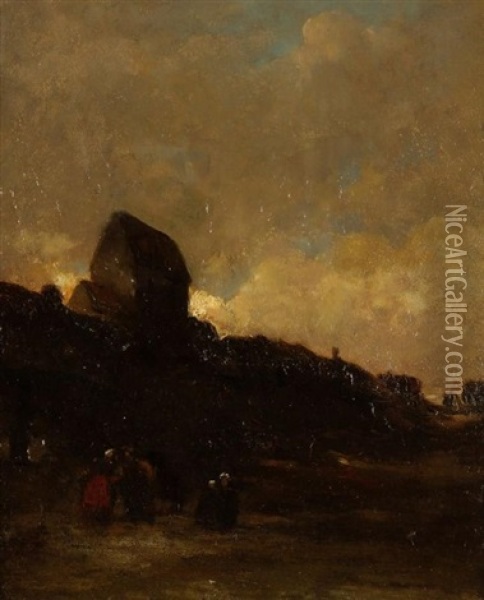 Scene De Village En Normandie Oil Painting - Auguste Boulard Sr.