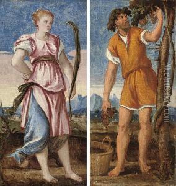 Summer; And Autumn Oil Painting - Bonifacio Veronese (Pitati)