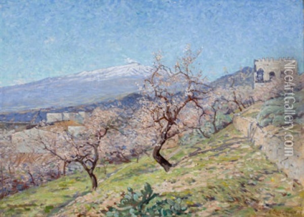 Mount Vesuvius Oil Painting - Frederick Crowninshield