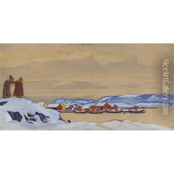 Not Gone Yet Oil Painting - Nikolai Konstantinovich Roerich