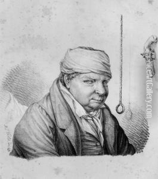 Brustbildnis Eines Mannes Mit Kopfbinde, Pistole Oil Painting - Franz Michael Veith