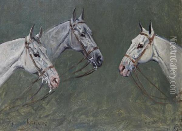 Quicksilver, Silver Cloud And The Monk Oil Painting - George Paice