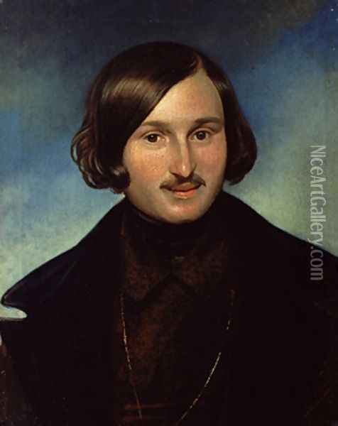 Portrait of Nikolay Gogol 1841 Oil Painting - Fyodor Antonovich Moller