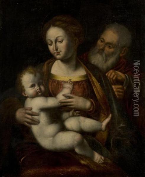 Sacra Famiglia Oil Painting - Tommaso Bona