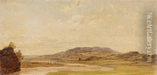 Landschaft Mit Fluss Oil Painting - Friedrich Loos