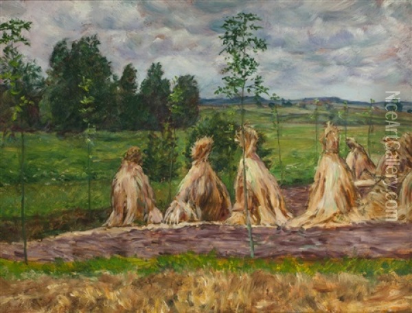 Landschaft Mit Garben Oil Painting - Frantisek Kavan