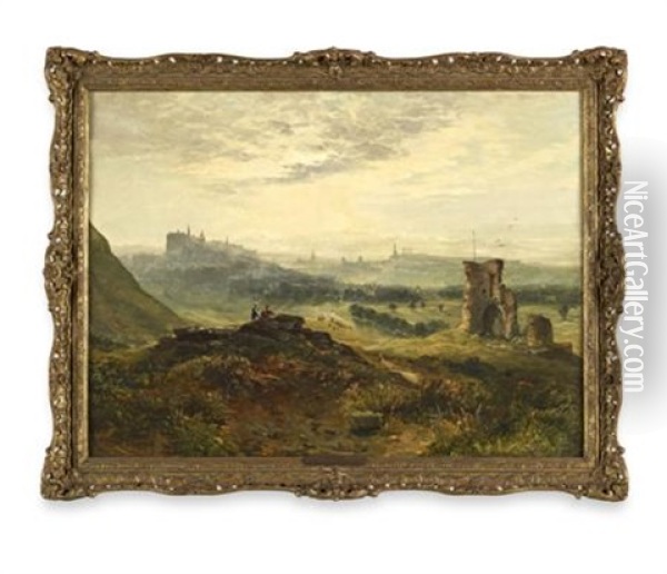 Edinburgh From St. Anthony's Chapel Oil Painting - Samuel Bough