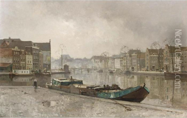 View Of The Spaarne, Haarlem Oil Painting - Cornelis Vreedenburgh