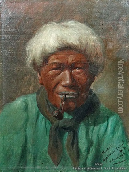 Tunga Ngati Oro Tribe Nz Oil Painting - Vera Cummings