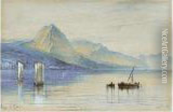 Lake Garda, Italy Oil Painting - Edward Lear