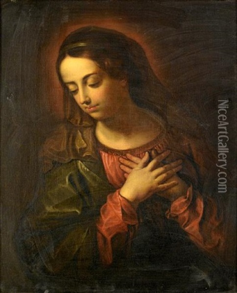 The Madonna In Prayer Oil Painting - Caspar de Crayer
