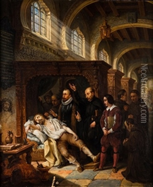 La Muerte De Murillo Oil Painting - Petrus Josephus (Pierre Joseph) Witdoeck