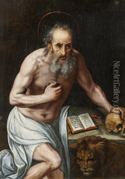 Der Heilige Hieronymus Oil Painting - Frans Floris the Elder