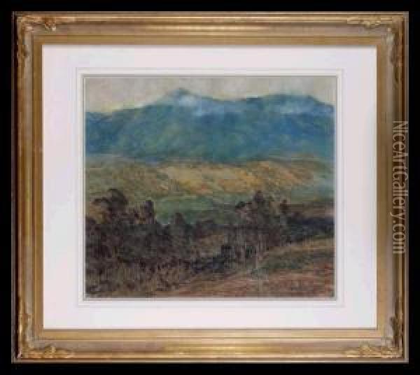 Mountain Landscape Oil Painting - Raymond Nott