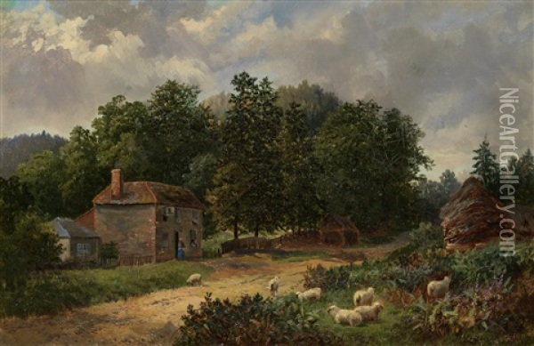 Windmill Inn, Ewhurst Hill, Surrey Oil Painting - Walter Wallor Caffyn