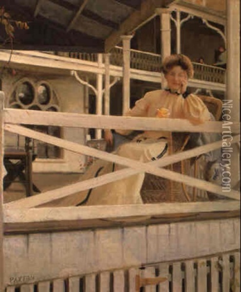 The White Veranda Oil Painting - William McGregor Paxton