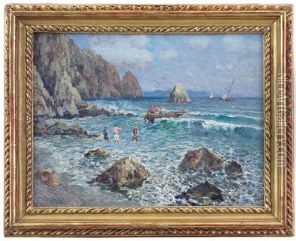 Marina Di Capri Oil Painting - Attilio Pratella