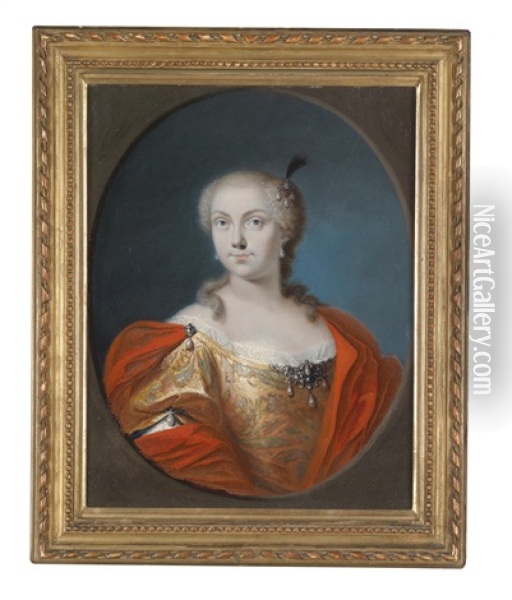 Bildnis Einer Aristokratischen Dame (pair) Oil Painting - Antonio David