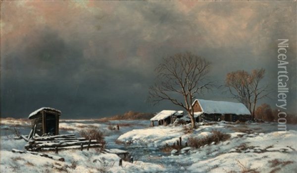 After The Snowstorm Oil Painting - Vasili Yefimovich Ekgorst