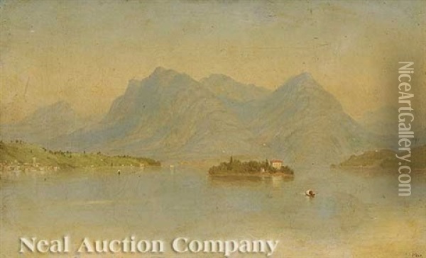 Islets In Lake Como, Lombardy Oil Painting - John Ferguson Weir