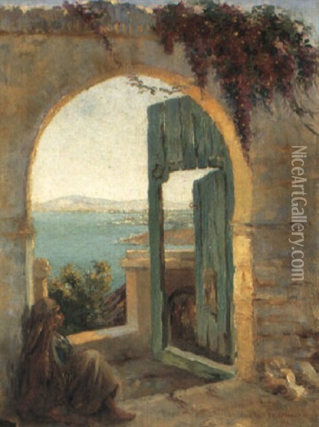 Sidi Bou Said Oil Painting - Lucie Ranvier-Chartier