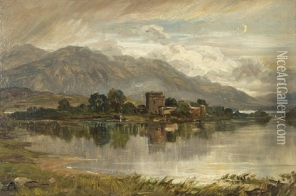 Loch Leven Castle Oil Painting - Arthur Perigal the Younger