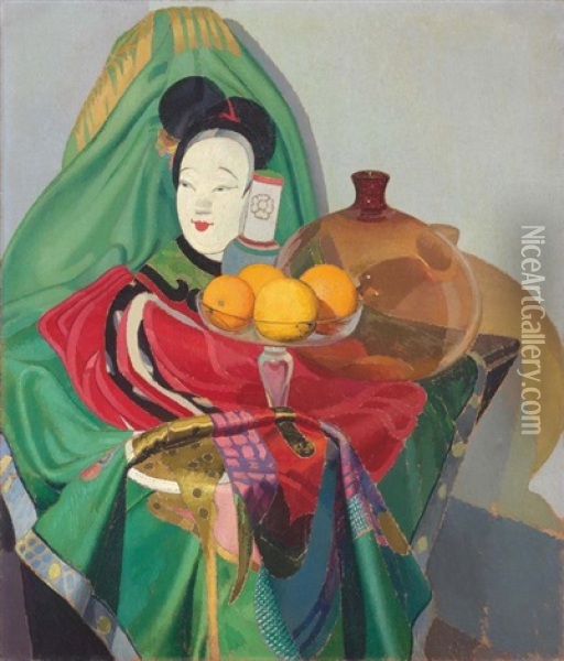 La Cinese (accordi Di Colore) Oil Painting - Oscar Ghiglia