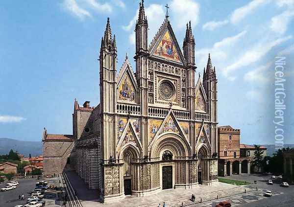 Facade of the Cathedral Oil Painting - Lorenzo Maitani