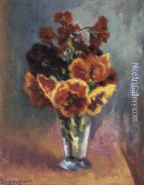 Bouquet De Pensees Oil Painting - Henri Charles Manguin