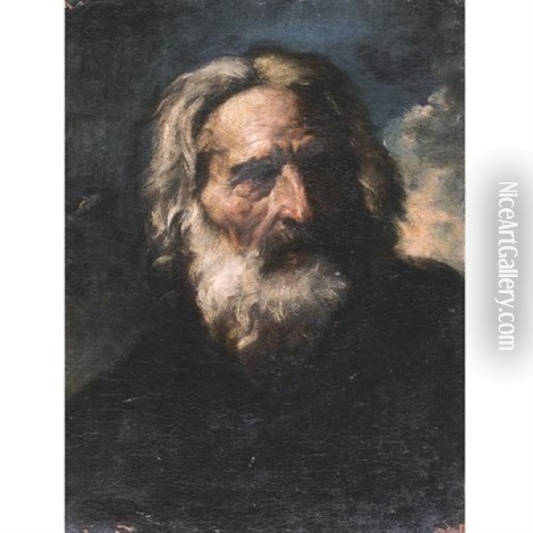 Portrait Of A Bearded Old Man Oil Painting - Pier Francesco Mola