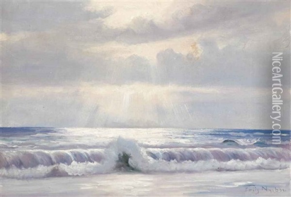 Breaking Waves Oil Painting - Poul Friis Nybo