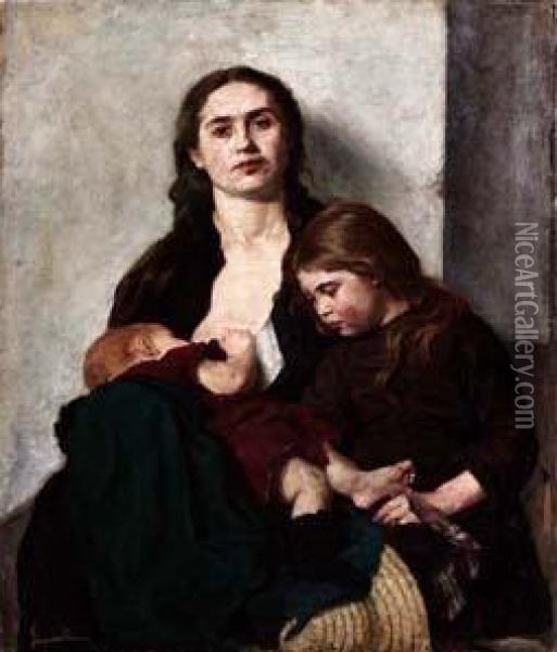 Affetto Materno Oil Painting - Edgardo Saporetti