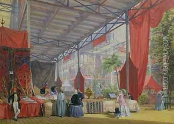 A Portion of the Transept of the Great Exhibition of 1851 Oil Painting - Joseph Nash