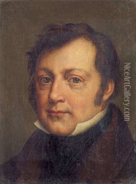 Bildnis M. Von Rudiger, Potsdam Oil Painting - Karl Joseph Begas